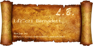 Lóczi Bernadett névjegykártya