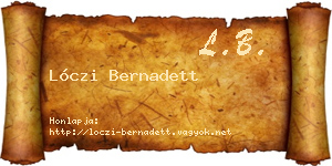 Lóczi Bernadett névjegykártya